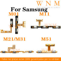 สำหรับ Samsung Galaxy M01 M11 M21 M31 M51ปุ่มเปิดปิดปริมาณปุ่มกุญแจสวิตช์สายเคเบิลควบคุมดิ้นส่วนซ่อมสำหรับ M515 M315 M215 M115 M515GL M015