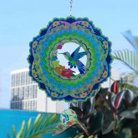 Bird Wind Spinners,12 Inch 3D Metal Kinetic Wind Spinner Balcony Garden Decor Outside Gardening Decorations