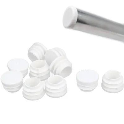 12pc Furniture Foot Tubing End Cap Round Equipment Pipe Tube Cover White Fencing Post Insert PlugDurable Chair Leg Insert Glide