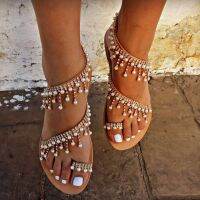 Womens Flat Crystal Pearl Decorate Sandals Fashion Solid Color Mens S Casual Shoes And Casual Shoes Casual Shoe for Girls