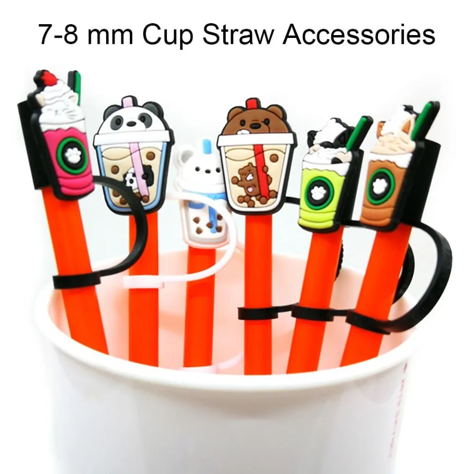 1/4/6PCS Silicone Straw Cover Caps Reusable Drinking Straw Tips Dustproof