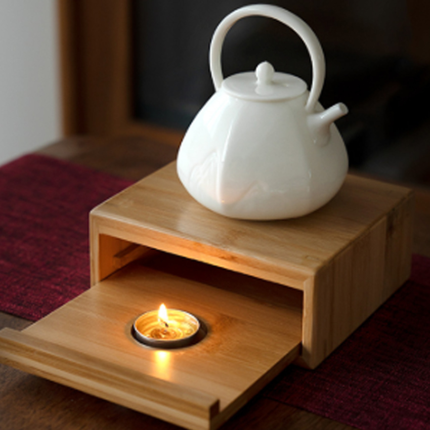 Household Bamboo Teapot Heating Warmer Base Warmer Candle Heating Device Warm Stove Teaware Accessories for Home Warmer 