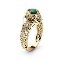 Fashion luxury grandmother green zircon woman ring