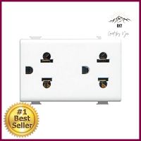 เต้ารับคู่ 3 ขา มีม่านนิรภัย BTICINO SAM5025D สีขาวDOUBLE SOCKET WITH SAFETY SHUTTERS BTICINO SAM5025D 3-PIN WHITE **จัดส่งด่วนทั่วประเทศ**