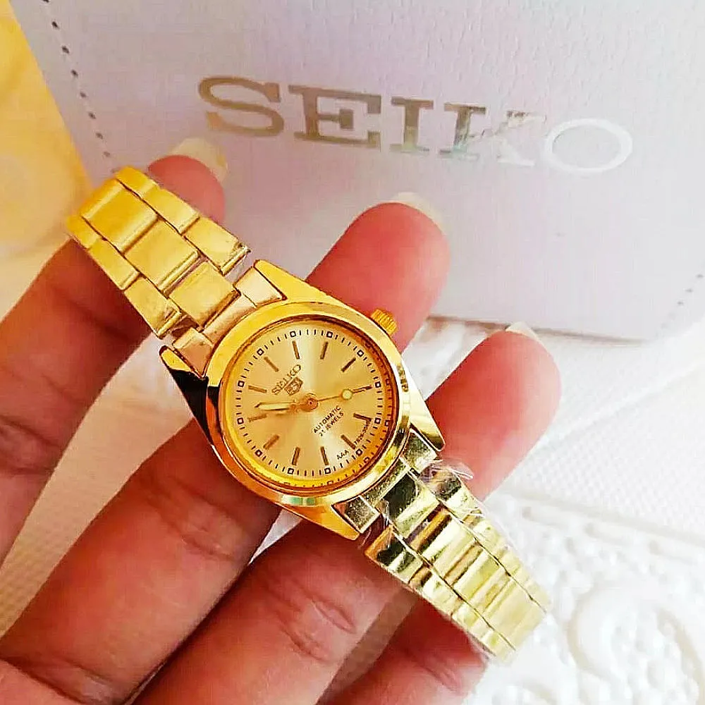 Seiko 5 21 Jewels Automatic All Gold Stainless Steel Watch for Women(Small)  | Lazada PH