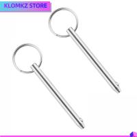 KLOMKZ 2Pcs เหล็กไร้สนิม หมุดปลดเร็ว เงินสีเงิน เส้นผ่านศูนย์กลาง1/4 "(6.3มม.) เดือยเดือย ทนทานต่อการใช้งาน หมุดด้านบน Bimini ท็อปส์ซูเรือ