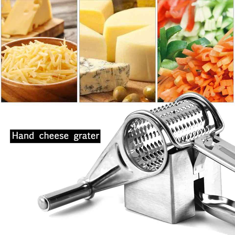 1pc, Stainless Steel Cheese Planer, Hand Cranked Rotating Cheese Grater,  Multi-purpose Cheese Cutter For Ginger Baking Cheese, Labor-saving  Shredders, Multi-purpose Vegetable Grater, Fruit Cutter, Kitchen Tool