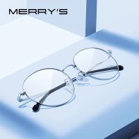 {Paopao glasses}กรอบแว่นตาทรงกลมย้อนยุคดีไซน์ MERRYS สำหรับผู้ชายผู้หญิงแว่นสายตาแนววินเทจกรอบแว่นสายตา S2049