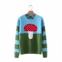 2021Tangada Women 2021 Fashion Cartoon Funny Knitted Sweater Jumper Female Elegant Oversize Pullovers Chic Tops 2X41