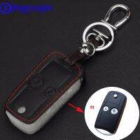 dfgvedvg jingyuqin 2 Buttons Flip Folding Remote Car Key Leather Case Cover For Honda Accord CRV SPIRIOR Car Alarm Keyless Entry Fob