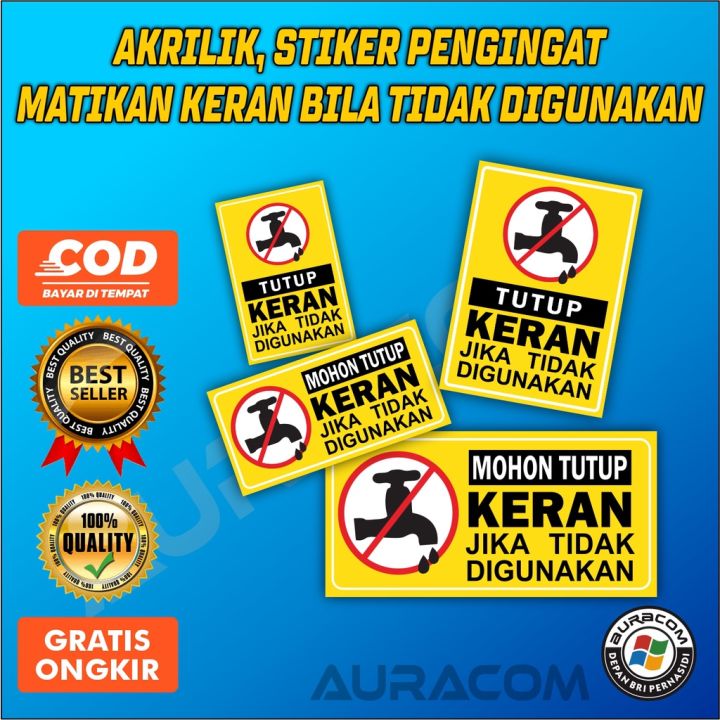 Akrilik Stiker Pengingat Matikan Keran Bila Tidak Digunakan Lazada Indonesia 7307