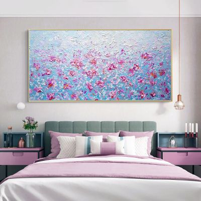 ภาพวาดสีน้ำมันมีดดอกไม้3มิติศิลปะบนผนังภาพวาดศิลปะ Abstract บนผ้าใบ0717ดอกไม้