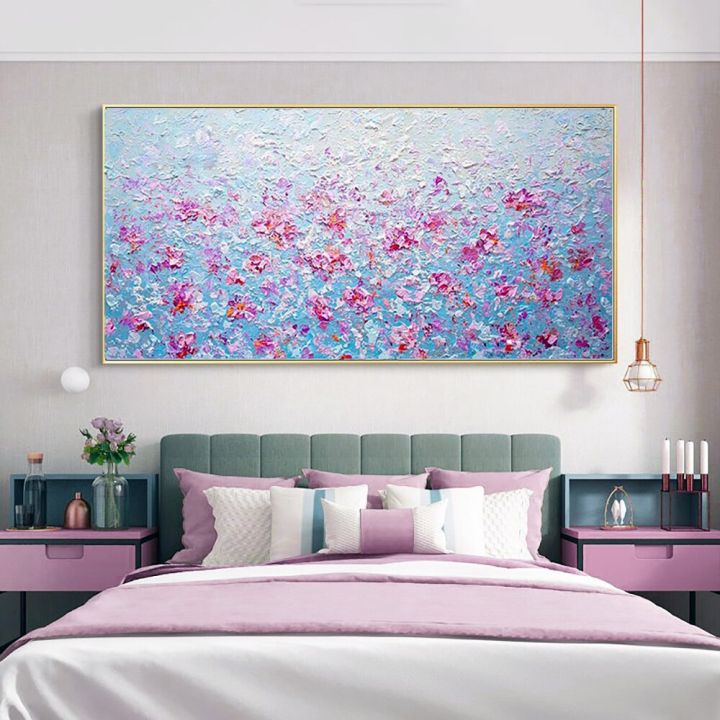 ภาพวาดสีน้ำมันมีดดอกไม้3มิติศิลปะบนผนังภาพวาดศิลปะ-abstract-บนผ้าใบ0717ดอกไม้