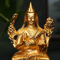 Decorate Putting Statue,Small Handle Pocket Efficacious Crafts, Tranic Gold 8cm Alloy Copper Gilding Tibetan Tsongkhapa Buddha~