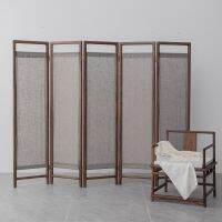 [COD] New Chinese style screen partition black walnut solid light luxury porch removable modern minimalist folding