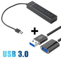 USB ตัวแยก USB Hub แยก USB สำหรับแล็ปท็อปหลายพอร์ต USB 3.0ฮับพอร์ตการถ่ายโอนข้อมูลที่รวดเร็วพอร์ตคอมพิวเตอร์แบบมินิ4พอร์ต Mac เครื่องพิมพ์ HDD มือถือ