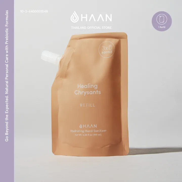 HAAN Hydrating Hand sanitizer Refill Healing Chrysants 100ml ถุงเติม