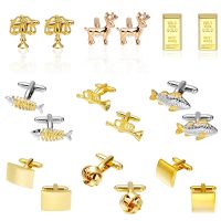 【hot】 Gold Color mens French Luxury Mens Brand Cuff Links Wholesale