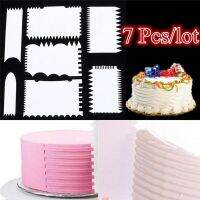 tr1 Shop 7 PC Fondant Cake Scraper Cake Edge Decorating Tool Scrappers Cutters Smoother Baking Pastry Cutters Baking Spatulas Tools Molds