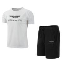 Aston Martin 2023 F1โลโก้ทีมพิมพ์แฟชั่นฤดูร้อนระบายอากาศกีฬาแขนสั้นเสื้อยืดกางเกงขายาวผู้ชายสองชิ้นชุด