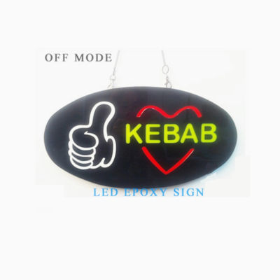 LED kebab open neon signboard, LED electrical display board pub restaurant window wall display light box decoration