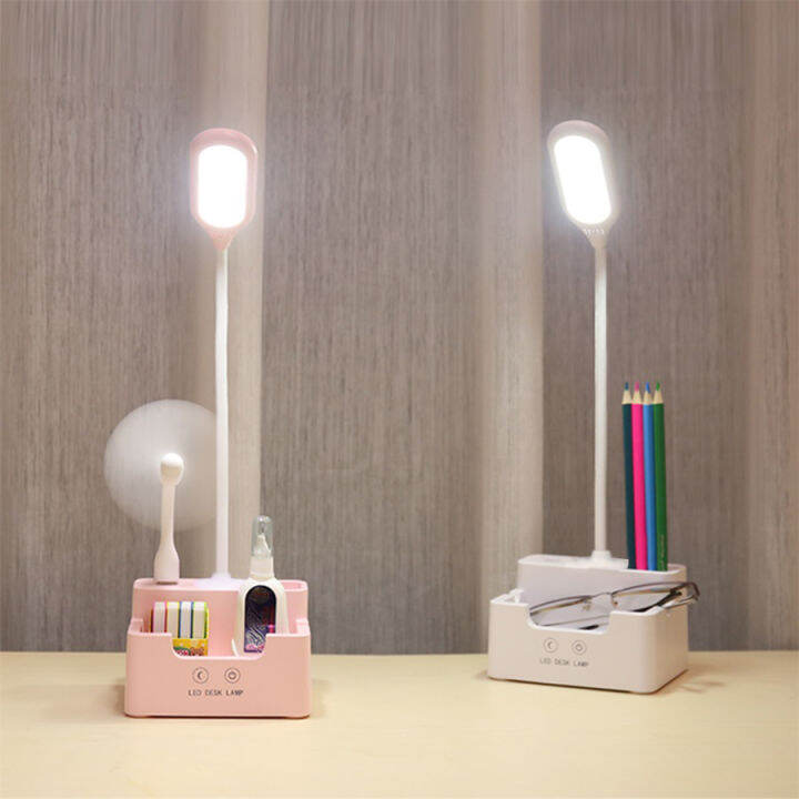 rechargeable-led-table-lamp-with-fan-touch-dimmable-desk-lamp-eye-protection-reading-light-for-kid-with-phone-hoder-pen-holder