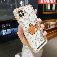 เคส JIUMOO สำหรับ OPPO A93 F17 Pro Reno 4 Lite Reno 4F การ์ตูนน่ารัก Crayon Shin-Chan เคสมือถือชุบขอบสี่เหลี่ยมกันกระแทกฝาปิดเลนส์เต็มรูปแบบปกป้องกล้องเคสซิลิโคนนิ่ม