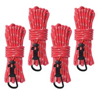 Reflective Paracord Outdoor Camping Tent Wind Rope 3mm Sun Shelter Awning with Clip and Buckle Camping Accessories