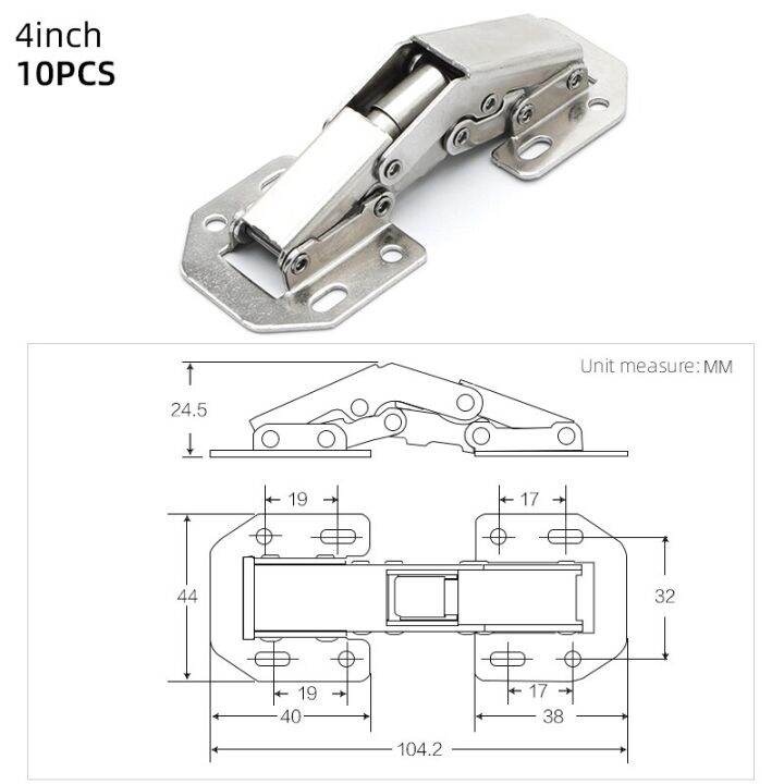 10PCS 90Degree Not Drilling Hole Hinge door soft