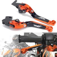 สำหรับ Ktm Duke 125ดยุค390ดยุค200ดยุค390 990โลโก้รถจักรยานยนต์ CNC ปรับได้พับเก็บได้ขยายได้อุปกรณ์เสริมคันโยกคลัตช์พร้อมโลโก้ปรับแต่งได้