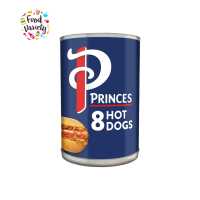 Princes 8 Hot Dogs 400g ปริ๊นท์ ฮอทด็อกรูปแบบกระป๋องบรรจุ  8 ชิ้น 400 กรัม