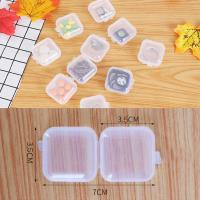 Transparent plastic small square box jewelry box earplug fish mini box box hook storage jewelry box storage O1L6