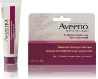 ครีมต่อต้านคันสำหรับผิวคันระคายเคือง ผดผื่น ผื่นแพ้Aveeno Active Naturals Hydrocortisone 1% ครีม Anti-Itch 1 ออนซ์ 28 g.