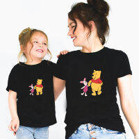 T-Shirt Winnie Cartoons Base Family Tshirt Casual Baby Girl Clothes Kawaii Cotton Female O-Neck Funny Streetwear Gifts