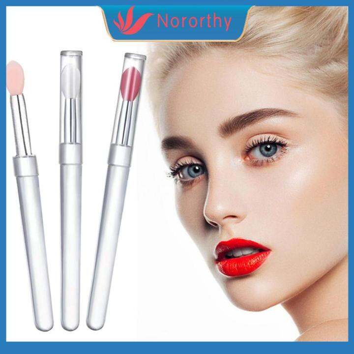 NORORTHY Silicone Lip Brush With Cover Portable Lip Applicator Soft Lip ...