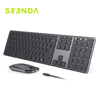 Seenda Wireless Bluetooth Keyboard And Mouse Combo คีย์บอร์ดและเมาส์แบบชาร์จไฟได้หลายอุปกรณ์สำหรับ Win Pro Air