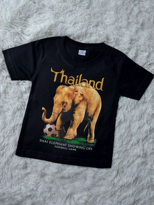 เสื้อยืดเด็ก-เสื้อยืดคอตตอน-งานสกรีนลายช้างไทยแลนด์