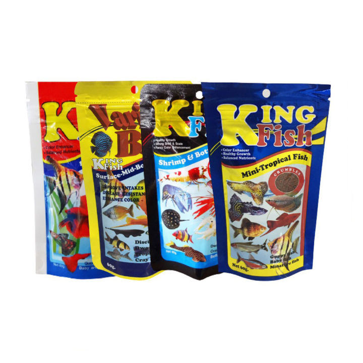 kingfish-shrimp-amp-bottom-feed-อาหารสำหรับกุ้งแคระ-เรดบี-ปู-และปลาพื้นตู้ทุกชนิด-60g