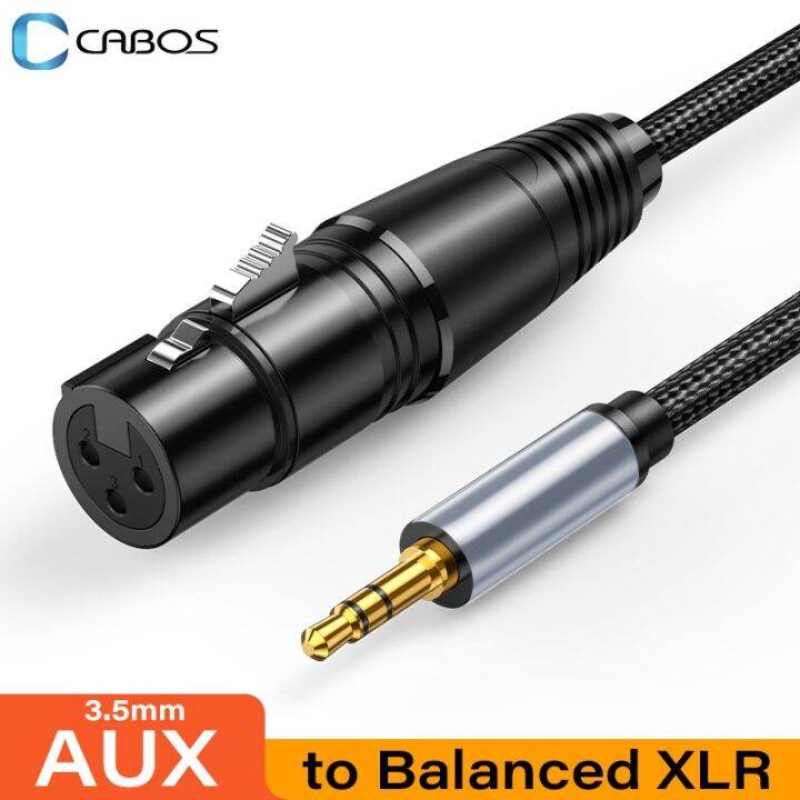 xlr-ไมโครโฟนสายออดิโอ3-5มม-สายลำโพงแบบสมดุล-xlr-ตัวเมียเป็น-aux-3-5มม-แจ็คสำหรับ-swr-043ขยายลำโพงโทรศัพท์คอมพิวเตอร์