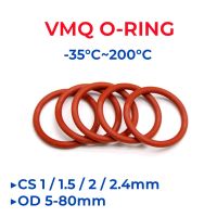 VMQ cincin O silikon merah OD 5-80mm ketebalan CS 1/1 5/2/2 4mm cincin segel kelas makanan tahan air pencuci Gasket terisolasi