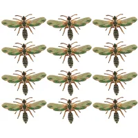 12Pcs Dragonfly Napkin Buckle Napkin Ring Alloy Green Insect Dragonfly Drip Diamond Buckle Paper Towels Napkin Holder