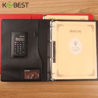 [COD] Leather folder sales a4 printable office Kangbai business information with calculator