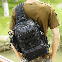 กระเป๋าเป้สะพายหลังตกปลา Multiftional Fishing Tackle Bag Outdoor Water-Resistant Sling Reel Lure Bag Hunting Camouflage Shoulder Bag