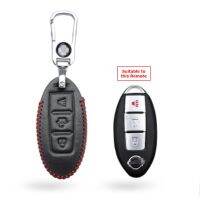 NEW Nissan X-Trail / X-Gear / Grand Livina 3Buttons Keyless Remote Hand-Sewn Leather Car Key Cover Case ting