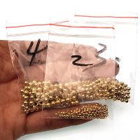 【hot】✲■ 100pcs/lot Fishing Beads Gold Round Metal Fly 2/3/4mm