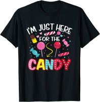 IM Here For The Candy Funny Halloween Food T-Shirt Funny Group Top T-Shirts Cotton Men Tops Shirt Group S-4XL-5XL-6XL