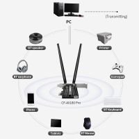 Wifi 6 1800Mbps Pci-E Bluetooth 5.2ตัวรับสัญญาณ Wifi ชิป MT7921 Pci Express เสาอากาศการ์ดเครือข่าย VS 5374Mbps Wifi 6อะแดปเตอร์ USB