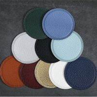 【CC】✤❐✼  Leather Round Coaster Color Resistant Placemat Minimalist Non-slip Table Accessories Gadgets