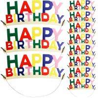 ¤☸หมวกวันเกิด Happy Partyclassroomkids Headband Paper Childrenheadwear Haves Must Tiara Kindergarten Cone Preschool King