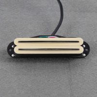 FLEOR Yellow Alnico 5 Mini Hot Rails Guitar Humbucker Pickup 4-Wires for ST/SQ Guitar Parts Neck/Middle/Bridge Choose